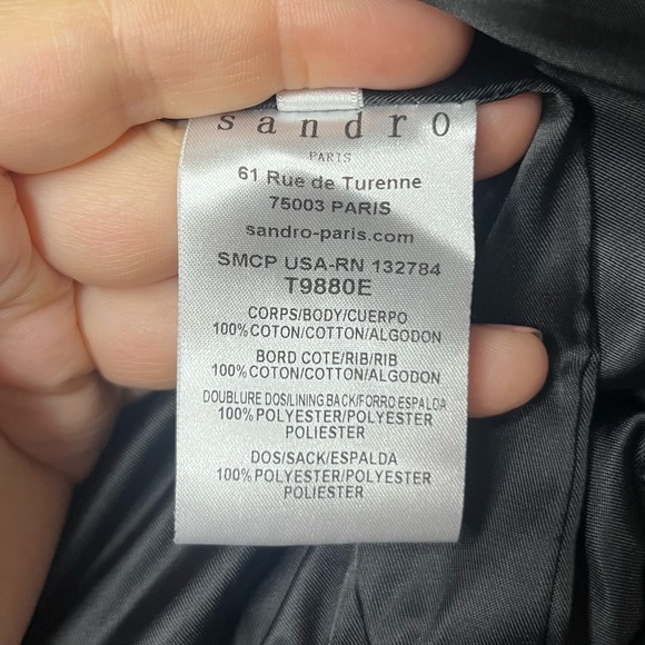 NWOT SANDRO Paris Ventura Cranberry Red Velvet Bomber Jacket - Picture 13 of 14